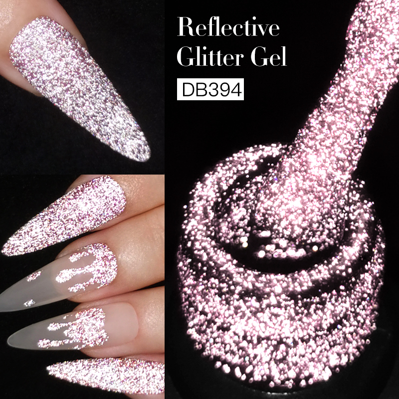 Mtssii Reflective Glitter Gel Nail Polish Sparkling Sequins Semi Permant Soak Off UV LED Color Varnishes Nail Art Decoration