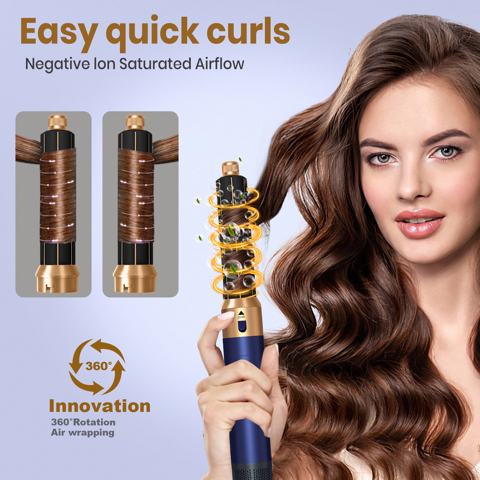 新型5in1マルチヘアストレートナー、ヘアスタイラー、カールアイロン、ヘアドライヤー、ヘアブラシ付きヘアドライヤー、ヘアマルチスタイル