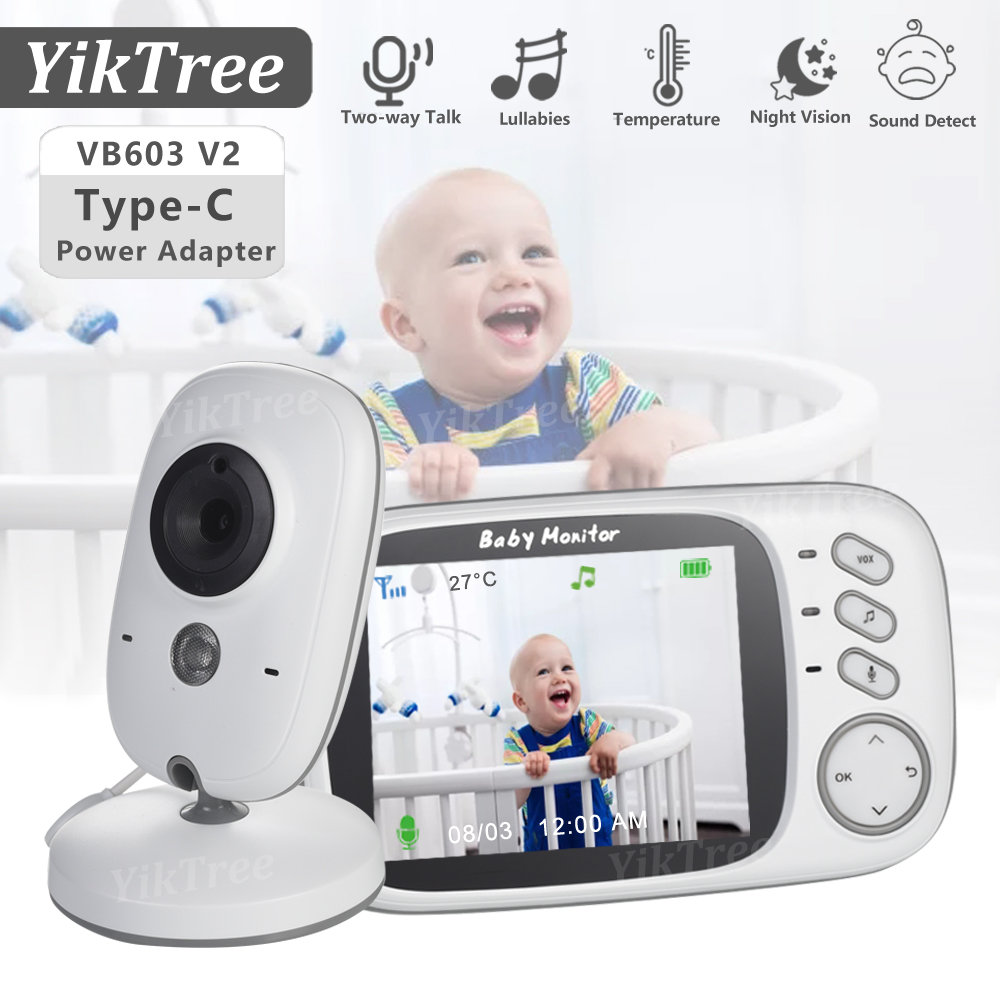 VB603 V2 비디오 베이비 모니터 2.4G 무선 3.2 인치 LCD 2 웨이 오디오 토크 나이트 비전 감시 보안 캠 베이비 시터