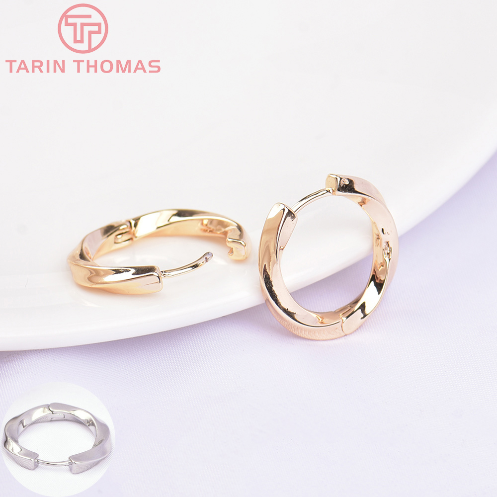 (5708)4PCS 24K Gold สีทองเหลืองรอบต่างหู Hoop DIY คุณภาพสูงผลการค้นหาเครื่องประดับขายส่ง