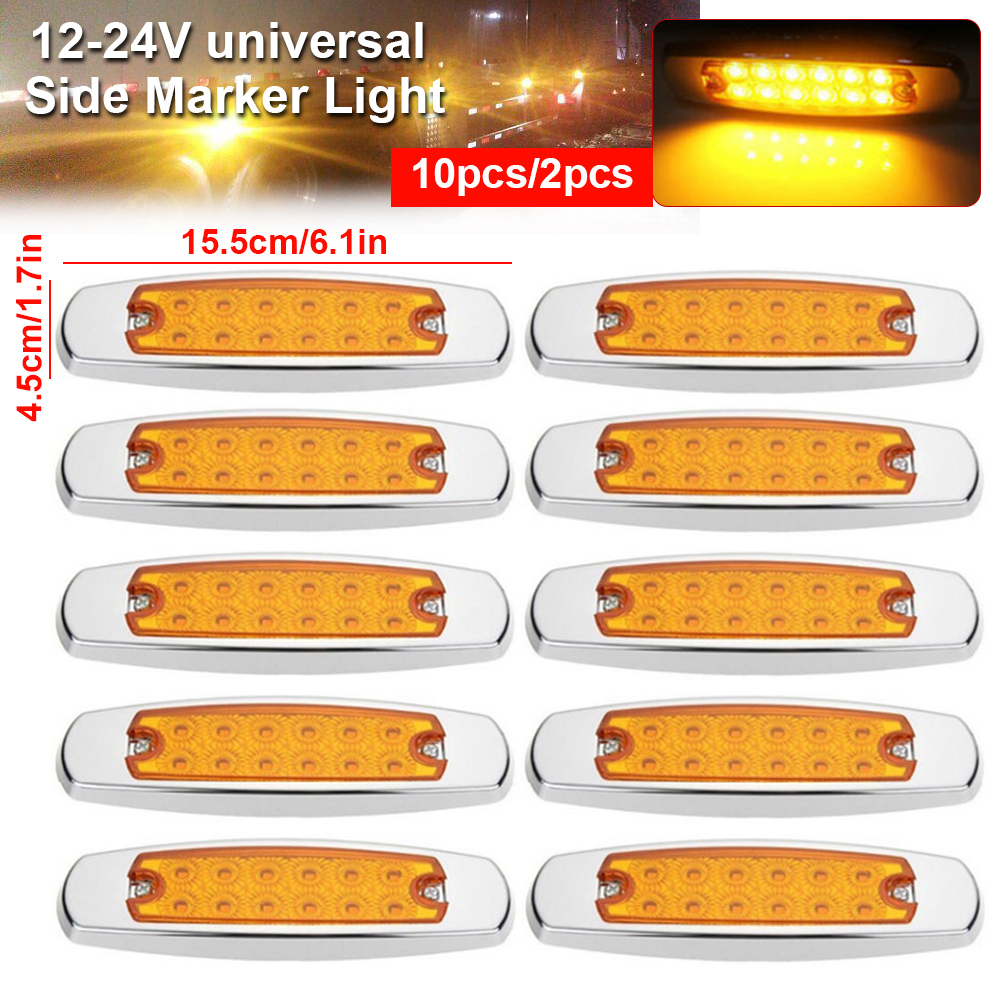 10 pz 12-24 V LED 12LED luce di posizione laterale per auto universale per camion per camion rimorchio camion roulotte luce di ingombro impermeabile
