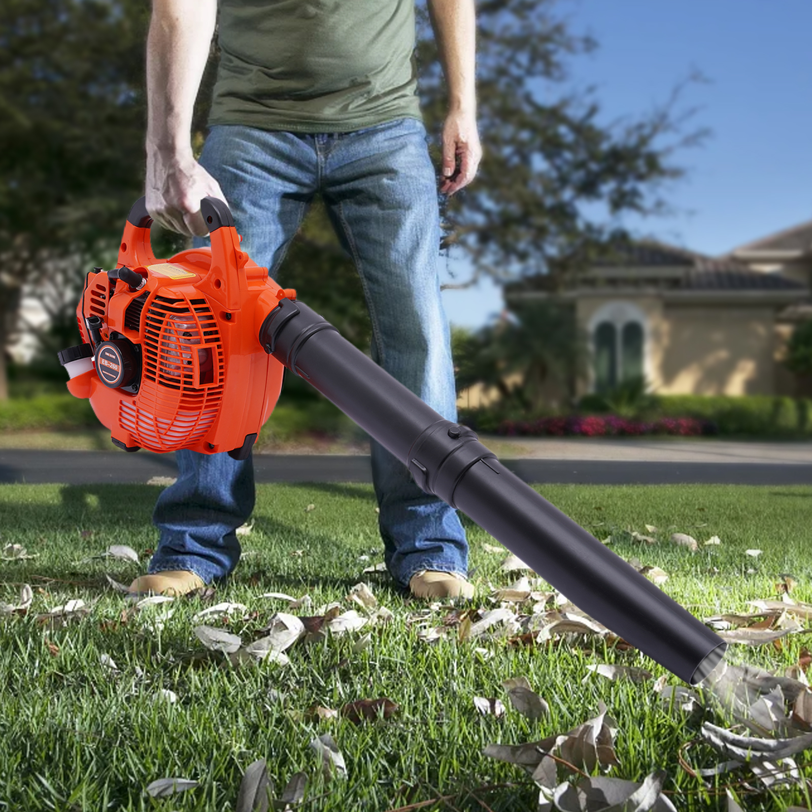 Gas Leaf Blower 25.4CC 2 จังหวะ 4.59ft3/h Commercial Handheld Gas Leaf Blower หญ้าสนามหญ้า Yard ฝุ่นเป่าเครื่องมือทําความสะอาด