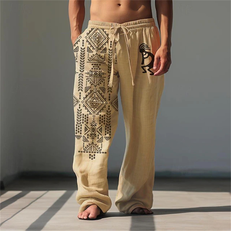Pantalones anchos para hombre con estampado vintage impreso en 3D, pantalones de hombre modernos, cómodos y de alta calidad, pantalones de hombre con estampado a la moda.