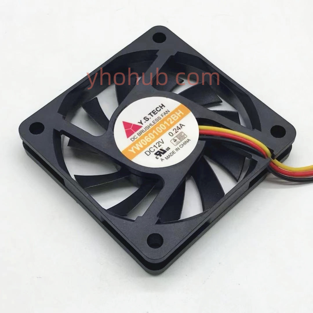 Ys Tech YW06010012BH Dc 12V 0.24A 60X60X10Mm 3-Draad Server Koelventilator