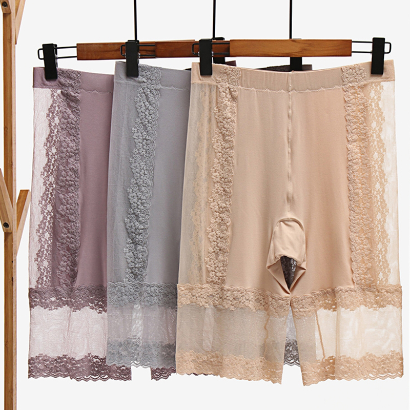 Frauen Shorts Unter Die Rock Nahtlose Shorts Große Größe Spitze Modale Verhindern Belichtung Hoch Taille Sicherheit Hosen Plus Größe frauen