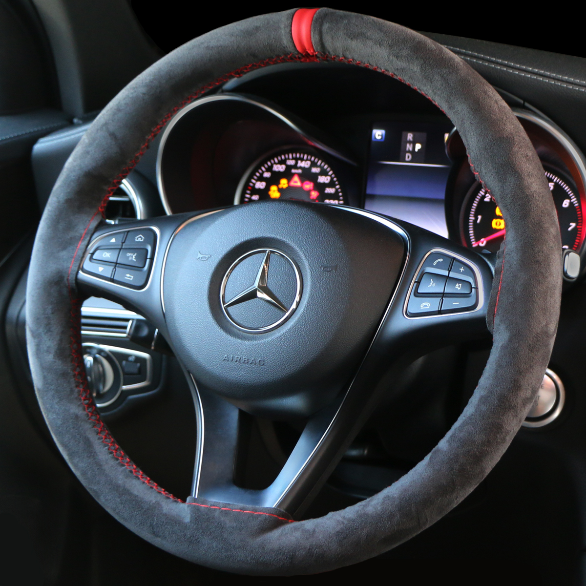 Universal Suede พวงมาลัยรถ DIY มือเย็บหนังนุ่ม Braiding สําหรับ Auto พวงมาลัย