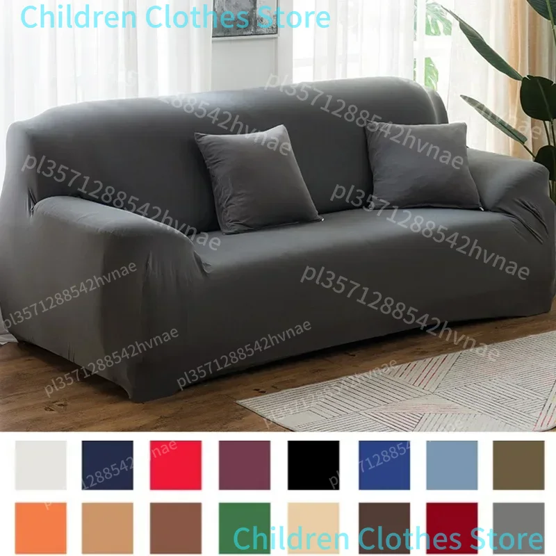 Effen Kleur Elastische Bankhoezen voor Woonkamer Spandex Sectionele Hoekbank Kussenovertrekken Bank Stoel Cover 1/2/3/4 Zits