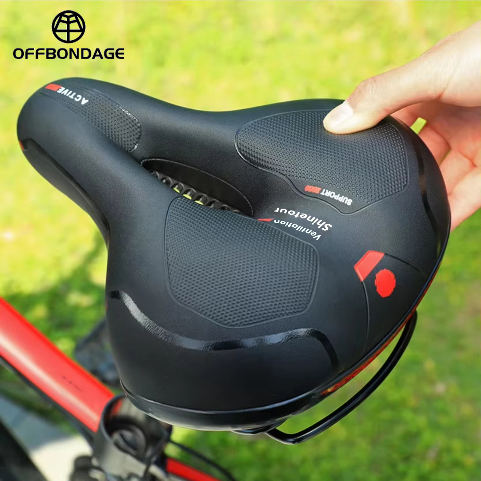 Hollow Breathable จักรยานอานผู้ชายผู้หญิง MTB ROAD BIKE อาน Shock Absorbing สบาย Big BUTT จักรยานที่นั่งคําเตือนความปลอดภัย