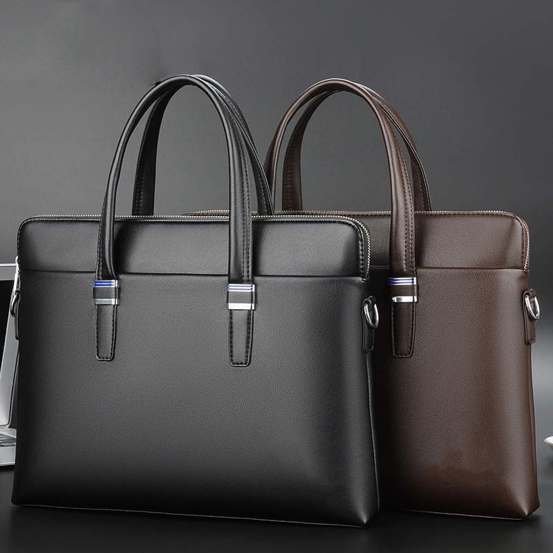 Mallette en cuir de qualité supérieure pour hommes – Sac d'affaires pour ordinateur portable de 14 pouces pour le bureau et les voyages avec bandoulière amovible