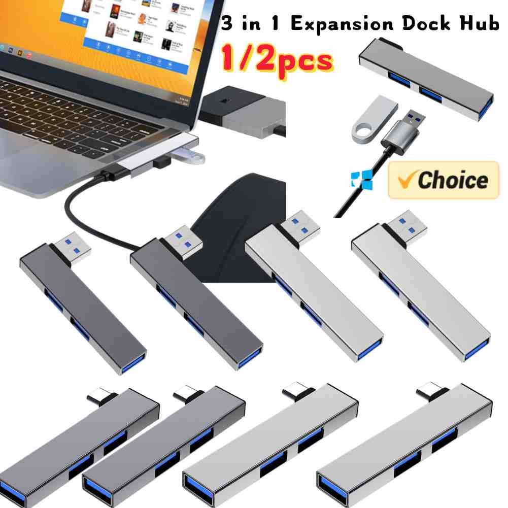 1/2PCS 3 in 1 USB HUB OTG USB 3.0/Typ-C 3.0 zu 3 USB USB Splitter Hub Geschwindigkeit 5,0 Gbit/s 3 Port Typ C HUB für PC Laptop Computer