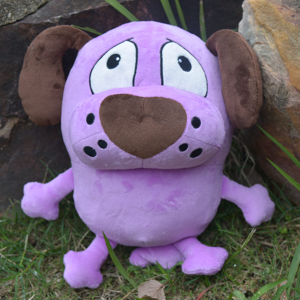 Mainan Mewah Anjing Ungu Boneka Berbulu Hewan Kartun Mainan Boneka Anjing Kawaii Hadiah Ulang Tahun