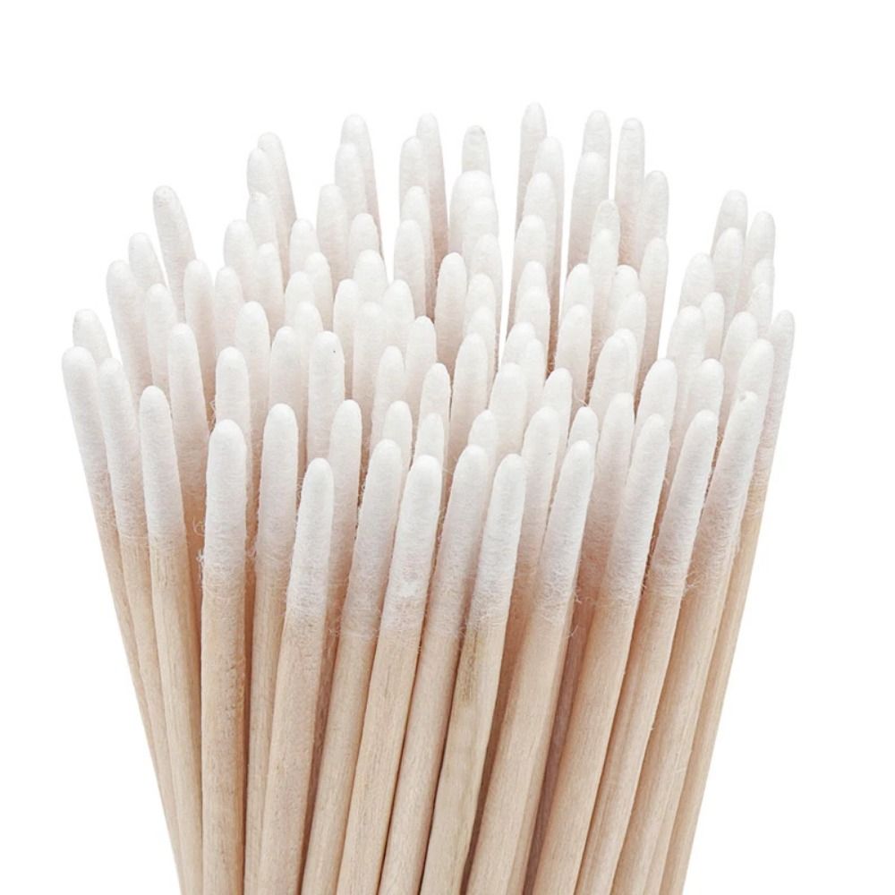 100Pcs Chlorine-Free Double-end Wood Cotton Swab Hypoallergenic Daily Cleaning Remover Clean Sticks Disposable Ultra-small