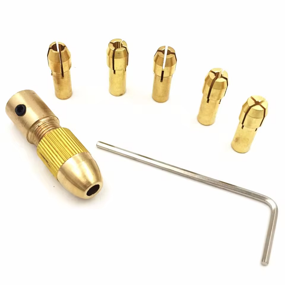 Mini mandris de broca adaptam 7 tamanhos 0.5-3mm (interno 2mm) pequena broca elétrica pinça micro torção mandril kit de ferramentas para trabalhar madeira