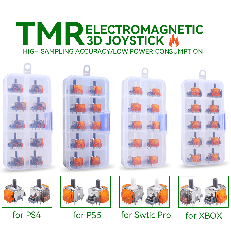 10Pcs TMR Effect Joystick Replacement for PS5/PS4 Controller for Xbox Series X/S 3D Analog Stick Sensor Module Repair Accessorie