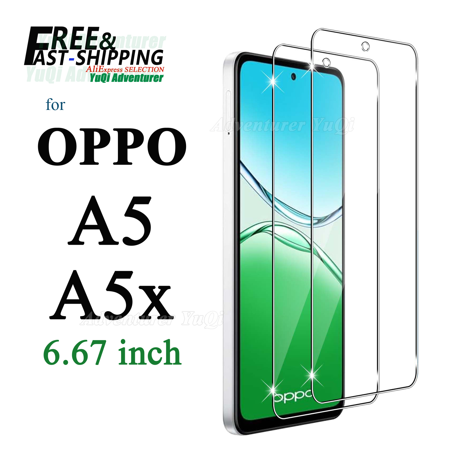 Protector de pantalla para OPPO A5 A5x 4G 5G 6,67 pulgadas vidrio templado HD 9H transparente antiarañazos funda amigable