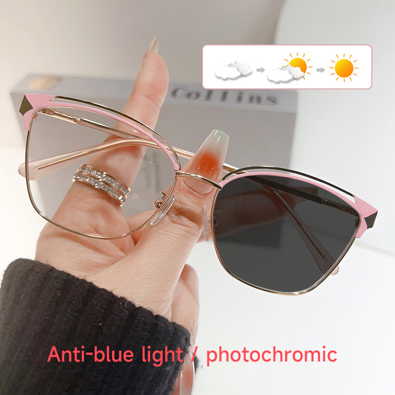 Occhiali da vista fotocromatici anti luce blu di nuova moda da donna Cat Eye Lentes Oculos Occhiali da computer da donna