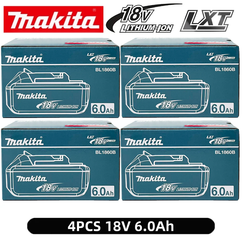 Batteria Makita 100% Originale, 18V 6.0Ah Ricaricabile, Sostitutiva per Makita BL1830B L1840B L1850B L1860B, Batteria per Utensili Elettrici