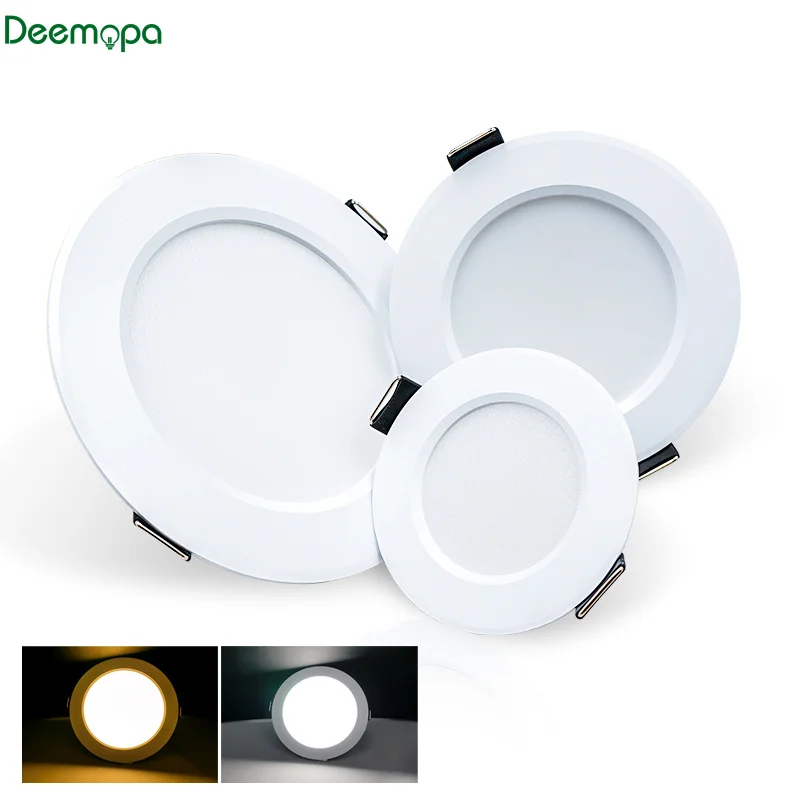 Luz descendente LED 3W 5W 7W 9W 12W 15W lámpara Led AC 220V 230V 240V foco empotrado Panel de luz LED redondo iluminación interior abajo luz