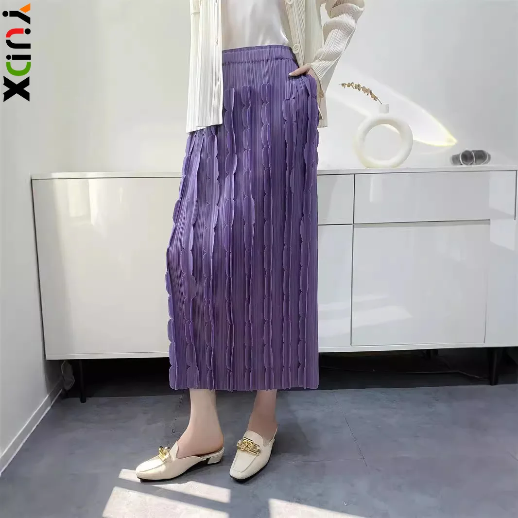 Dames Halve Rok Patch Stereoscopische Decoratie Comfortabele Casual Geplooide Rokken Mode Effen Kleur Ontwerp 2024 Herfst Nieuw