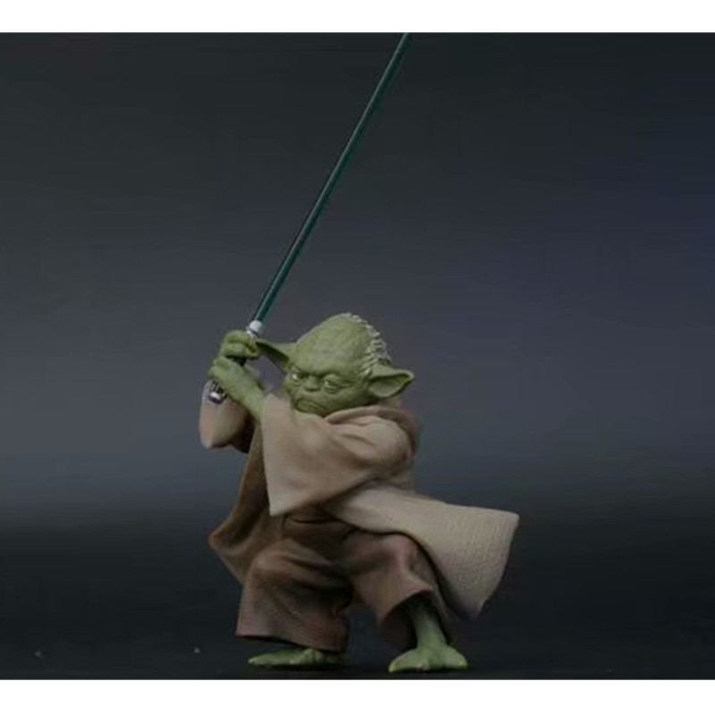 13 cm Plástico Star Wars Mandalorian Master YODA com Espada Figura de Ação Brinquedos