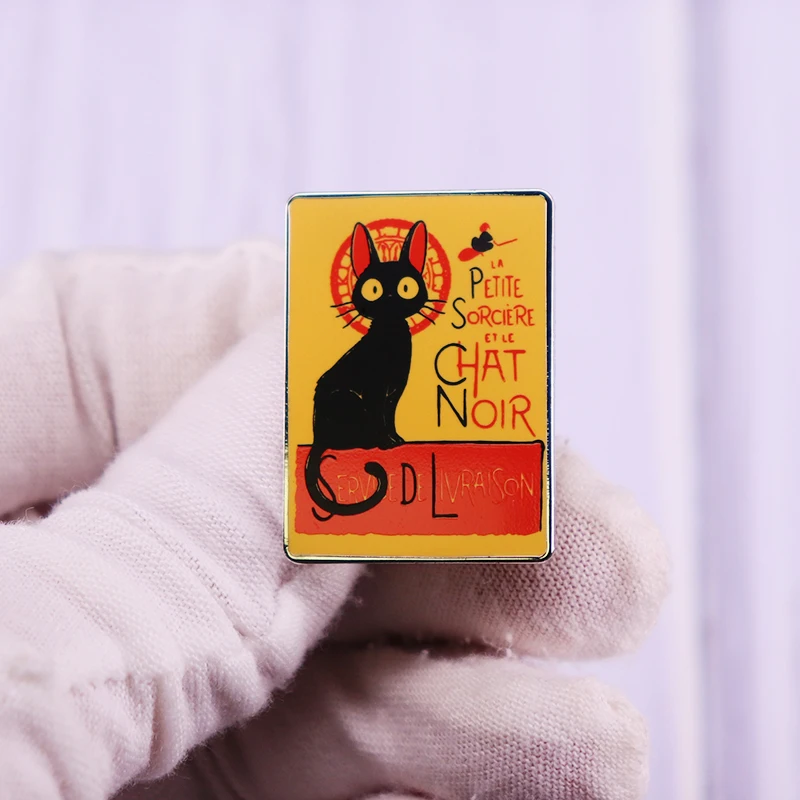 Black Cat Broche para Anime Art Fans, Little Witch of Noir, Serviço de Frete, Le Chat Sorere