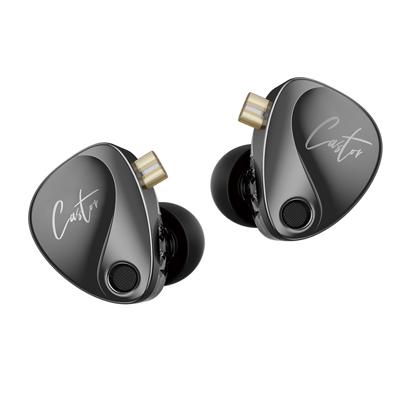 KZ Castor -Écouteurs intra-auriculaires HiFi Castor, 2 dynamiques, haut de gamme, bras ajustable et sinc, moniteur de téléphone, écouteurs annulants pour sauna, nouveau