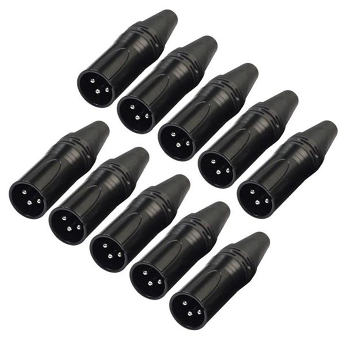 BABQ 10 sztuk DIY 3Pin XLR Adapter gniazdo XLR złącze lotnicze głowica spawalnicza złącze kabla mikrofonowego (męskie)