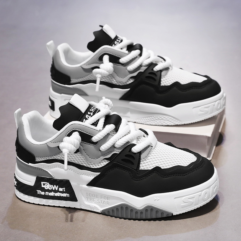 Ademende herenschoenen, casual skate schoenen, sportschoenen, dagelijkse fitness training, outdoor wandelen, straatwandelen. Unisex, geschikt