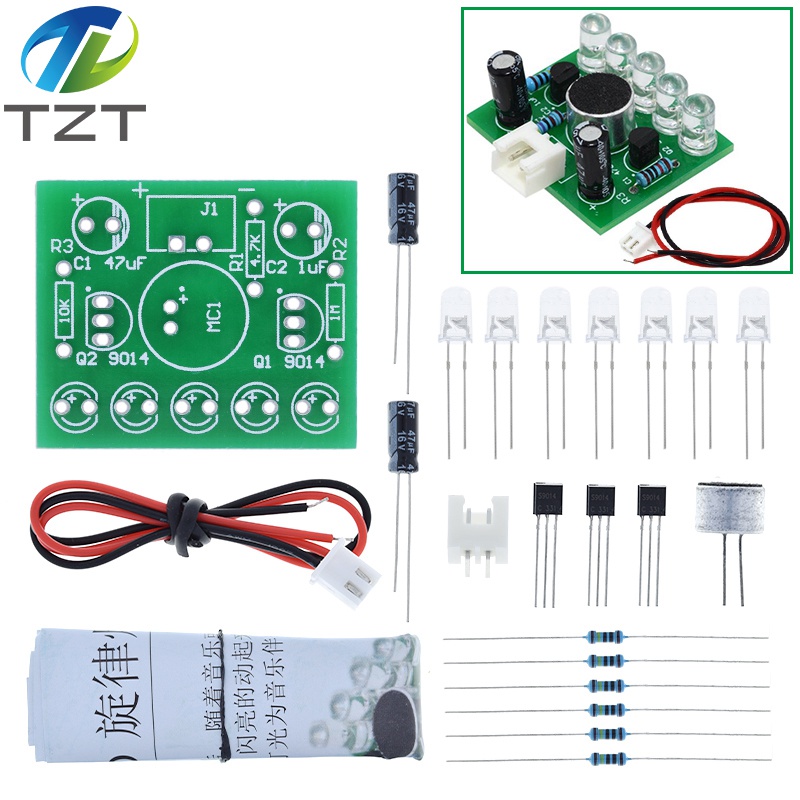 TZT 3 V-5.5 V Spraakgestuurde Controle Lamp LED Melodie Licht Module DIY Elektronische Grappige Kit Productie Suite Leren Board