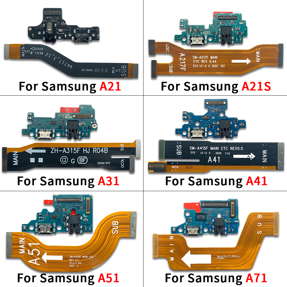 USB-зарядное устройство для быстрой зарядки, основная материнская плата, гибкий кабель для Samsung A21 A21S A31 A41 A51 A70 A71, плата разъема док-станции