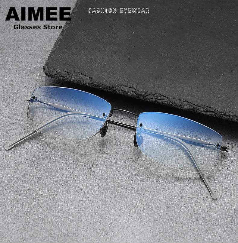 Danimarca marca titanio Frameless montatura per occhiali uomo donna occhiali da vista quadrati senza montatura occhiali da vista senza viti Gafas
