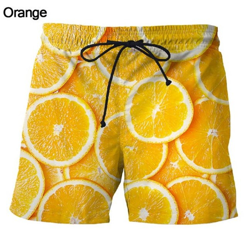 Hawaiian Men Beach Shorts 3D Print Fruit Graphic Sport Shorts Holiday  New Design Short Pants Personality Men Clothing