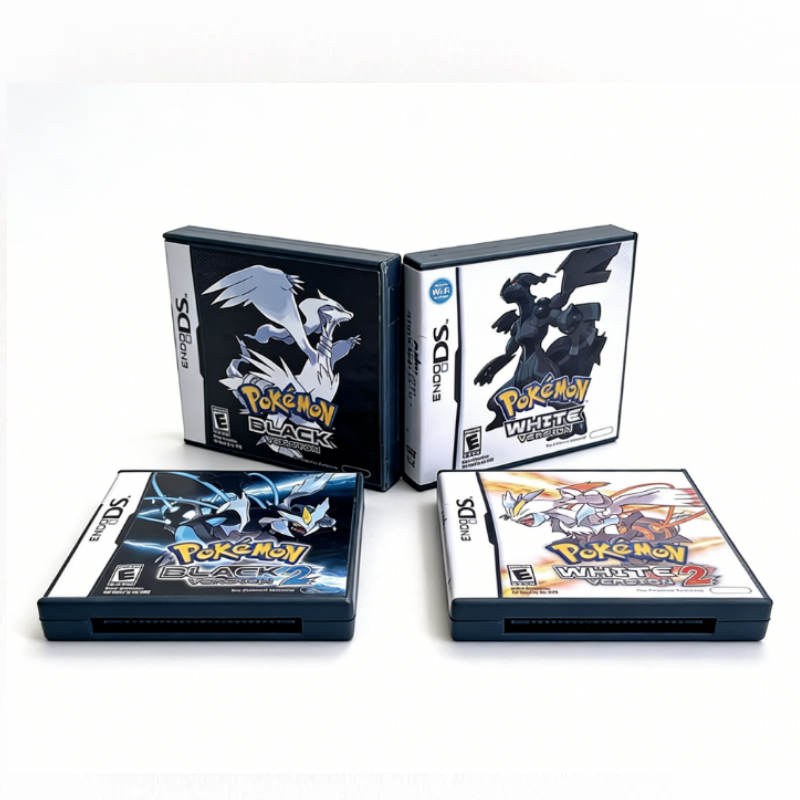 Cartão de Jogo Pokémon Preto e Branco 1 e 2 Combinados, Cartucho de Jogo para Console Portátil (Cartão R4) para DS, NDS, 3DS