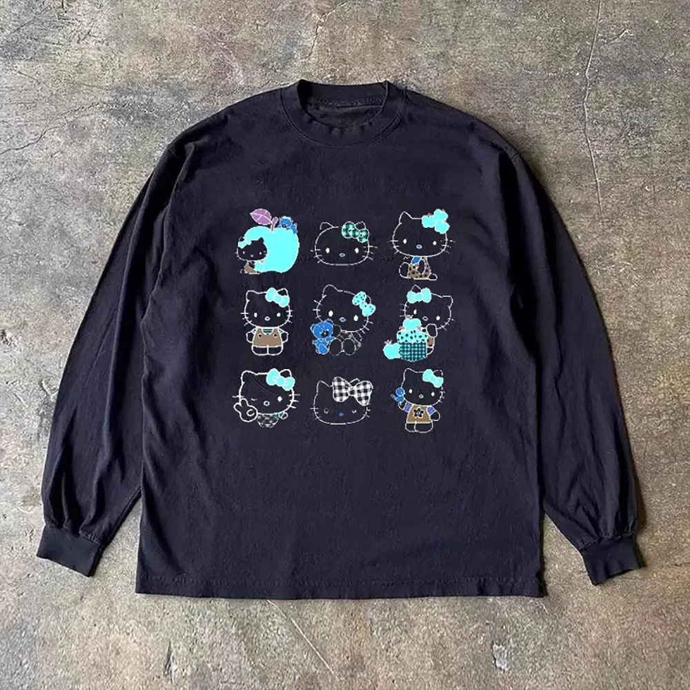 Oversize Pure Cotton Long Sve T-irt ex Hong Kong Sle Autumn Winter Casual Wear Comfortable Versatile Basic Top