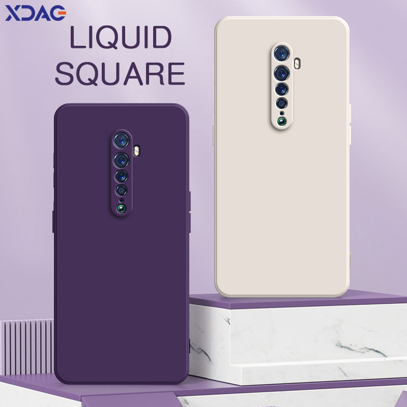 Vierkante vloeibare siliconen hoes voor OPPO Reno Ace 2 Reno2 2Z 2F Z F Ace 2 Lens Beschermende schokbestendige zachte telefoonhoes RenoAce Reno2Z