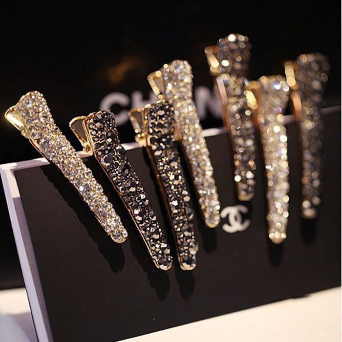 Korean Fashion Rhinestone Hair Clips Pearl Glitter Barrettes Elegant Hair Clips for Women Headwear Girls Hair Accessories