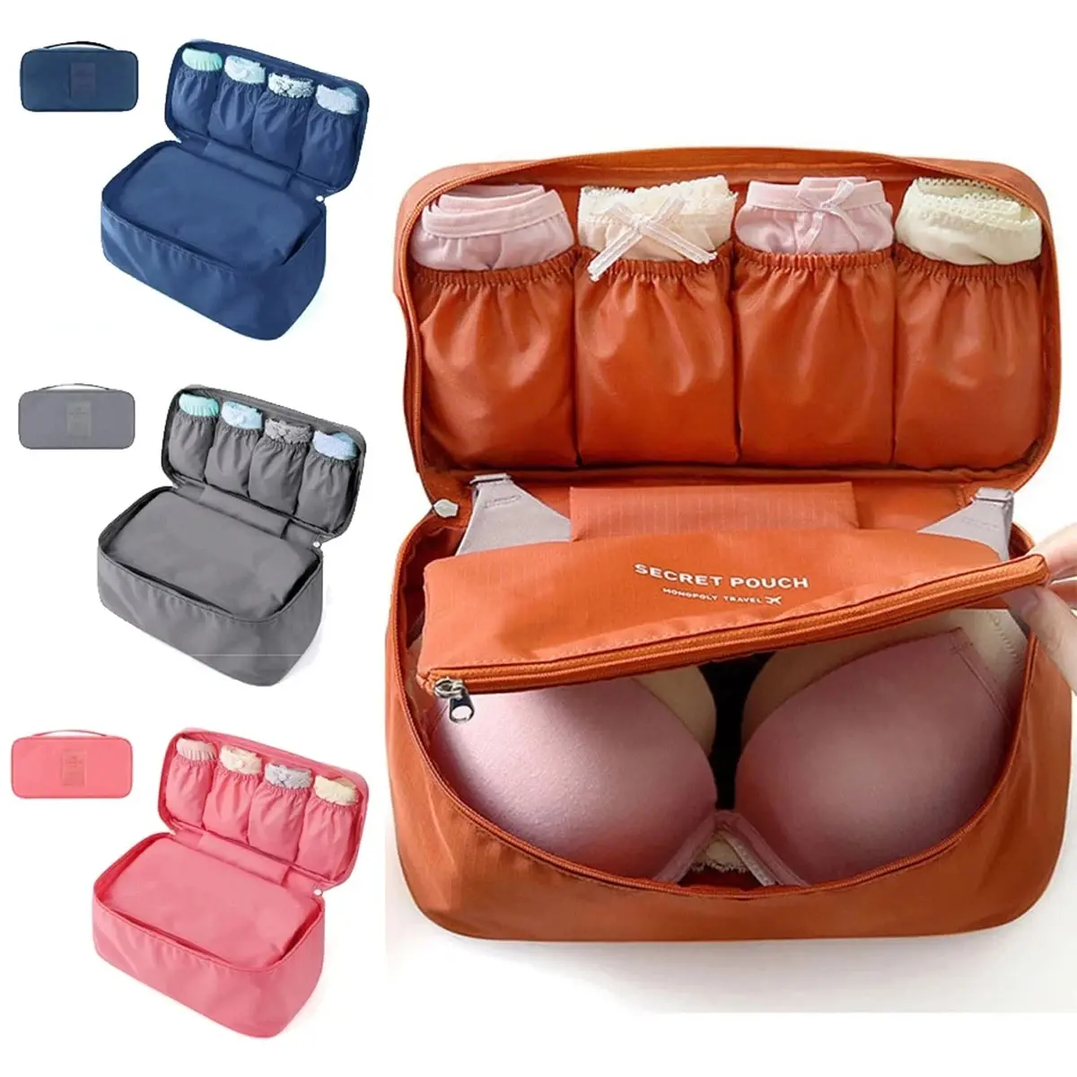 Saco de armazenamento de viagem portátil multi-função sutiã organizador de roupa interior sacos de higiene pessoal caso cosmético para viagens ao ar livre