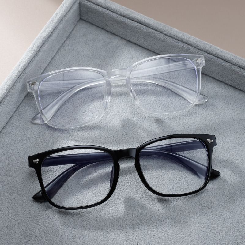 1/2 paia di occhiali vintage unisex con montatura quadrata, occhiali anti luce blu, occhiali da computer neri trasparenti