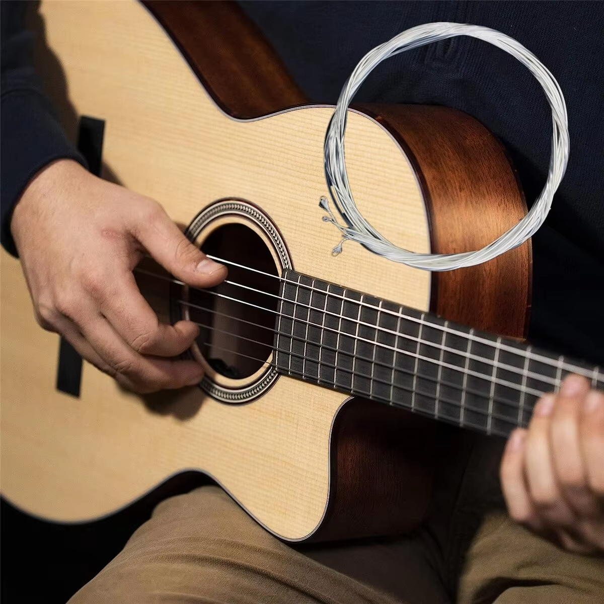 Juego de cuerdas de guitarra clásica, 6 uds., chapado, guitarra clásica súper ligera, cuerdas plateadas de nailon transparente, cobre plateado