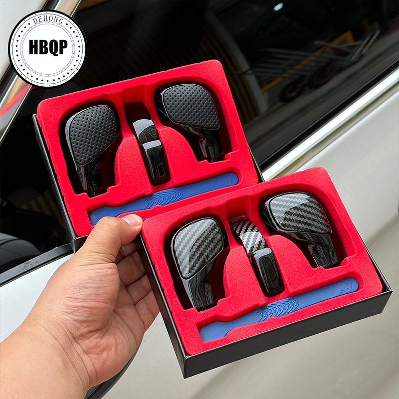 Chrome Matt หนัง SHIFT KNOB เกียร์ด้านข้าง DSG Emblem สําหรับ VW Golf 6 7 R GTI Passat B7 B8 CC R20 Jetta MK6 GLI