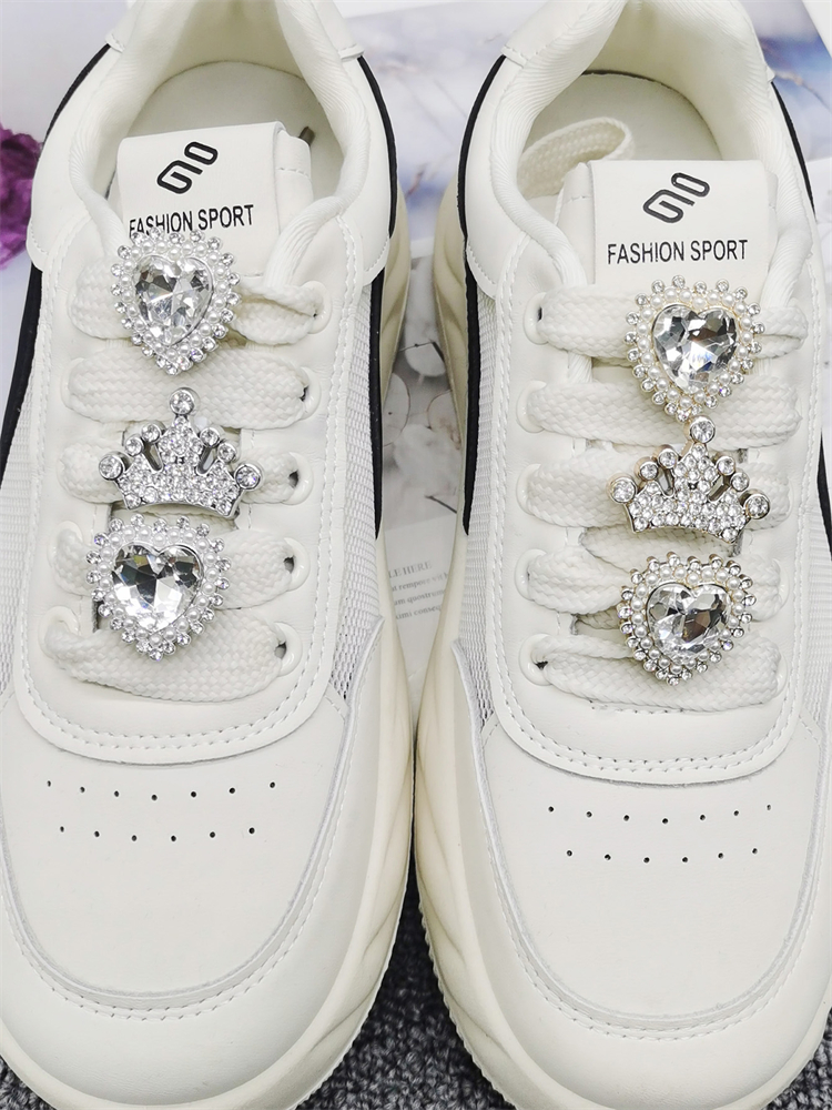 2 pezzi di lusso bling ciondoli in pizzo per scarpe ABS strass fibbia decorazione fai da te corona dorata clip per lacci accessori adatti stivali da donna