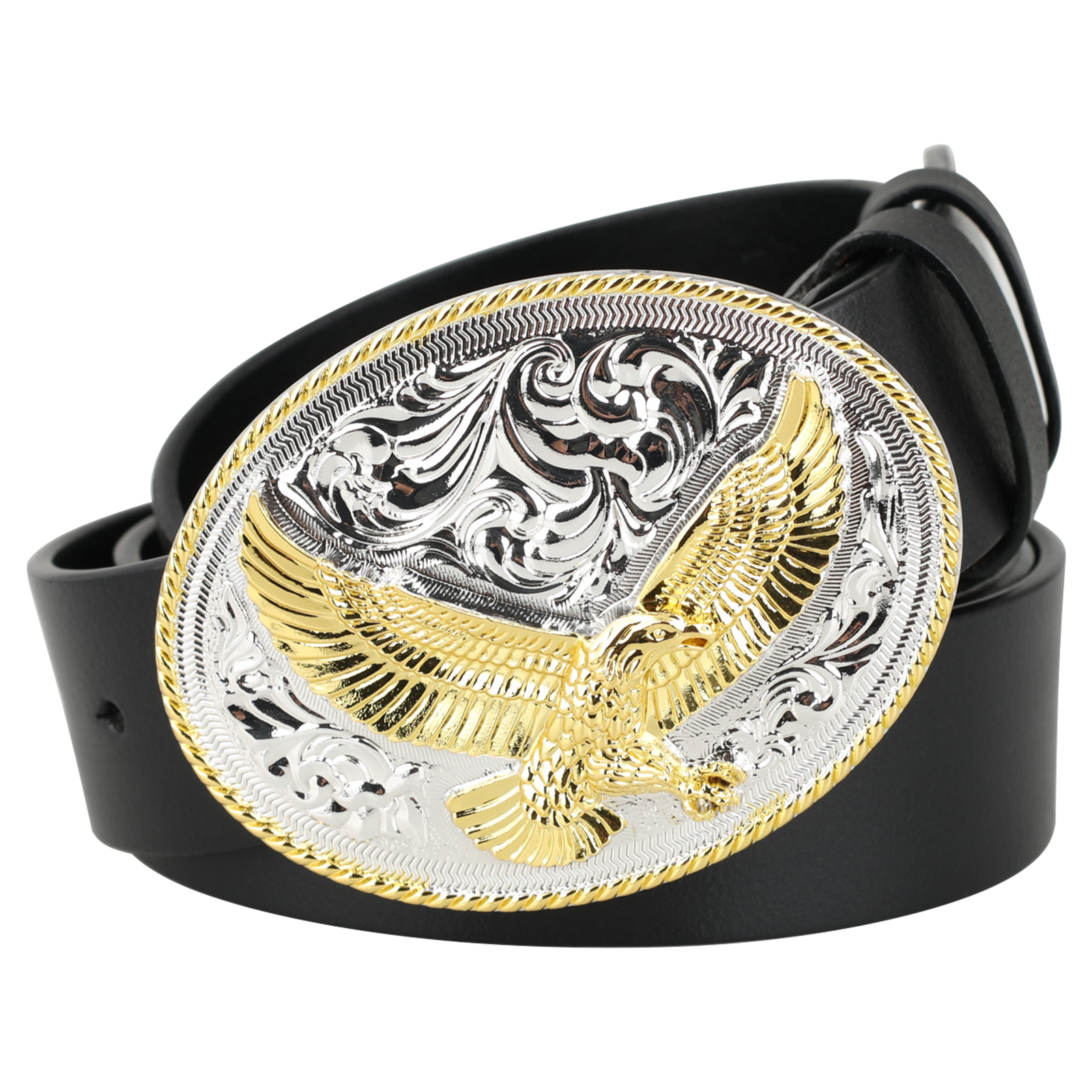 Golden eagle fivela cinto de couro genuíno moda lazer calças cowboy decorar