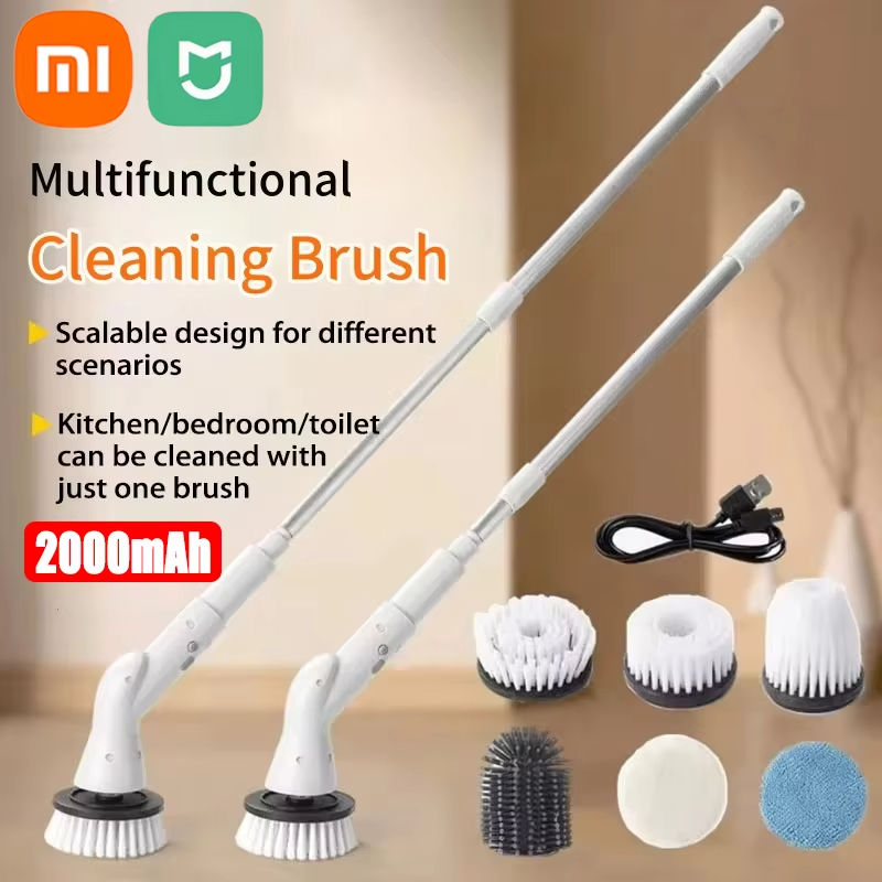 Xiaomi-cepillo de limpieza eléctrica 6 en 1, 2000mAh, inalámbrico, cepillo de limpieza giratorio eléctrico, cepillo de limpieza de ducha, cocina, baño y hogar