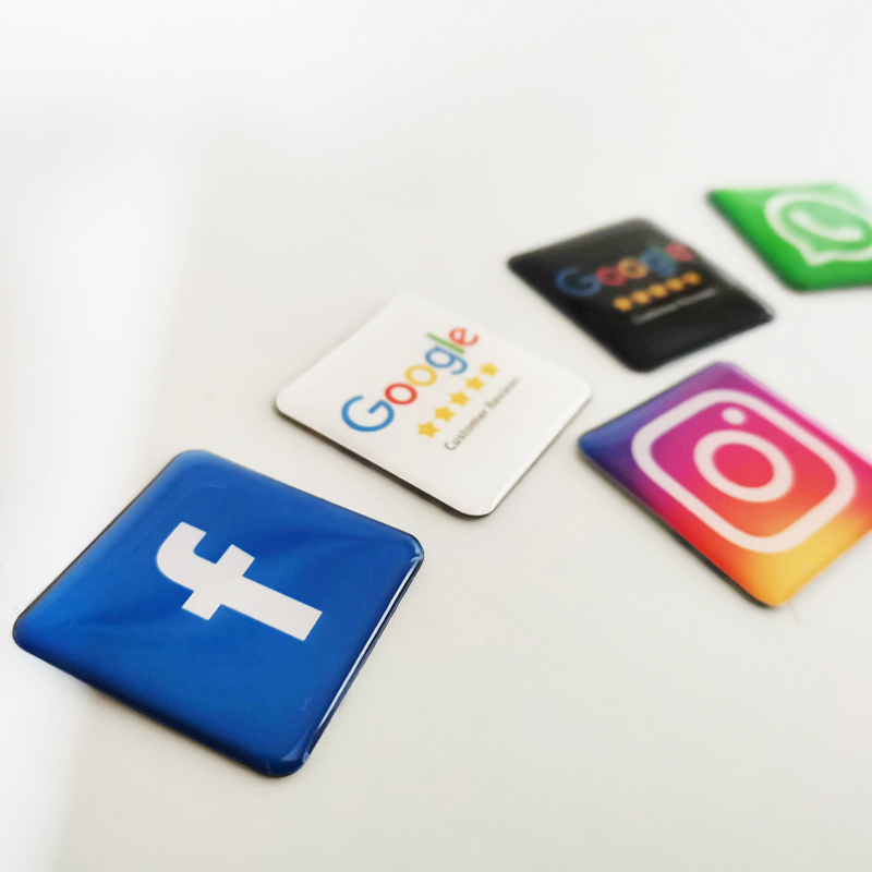 Pegatina epoxi de redes sociales NFC para revisión de Google Tarjeta de Facebook de Instagram resistente al agua