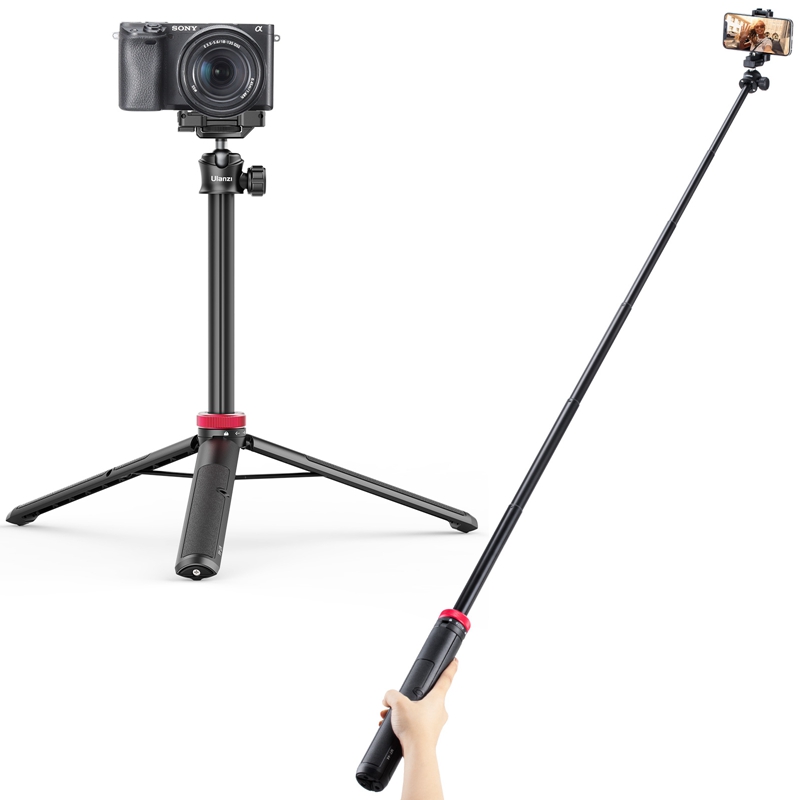 Ulanzi MT-44 57,6-calowy rozsuwany statyw do transmisji na żywo z uchwytem na telefon do aparatu DSLR do smartfona Gopro Vlog