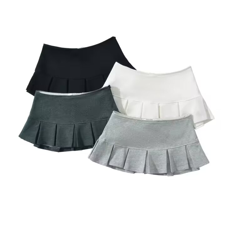 Minifaldas de verano harajuku vintage kawaii faldas negras moda coreana faldas blancas para mujeres falda de estilo Preppy plisada de punto