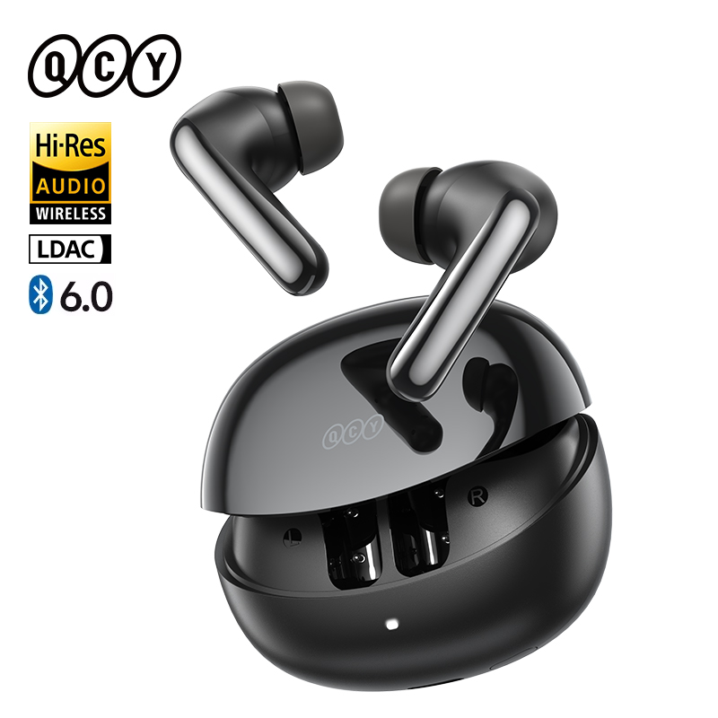 QCY MeloBuds N60 HT19 Kabellose Bluetooth 6.0 Kopfhörer 56dB Hybrid ANC LDAC Hi-Res Audio mit Koaxial-Dual-Driver-Ohrhörern 45 Std. Akkulaufzeit