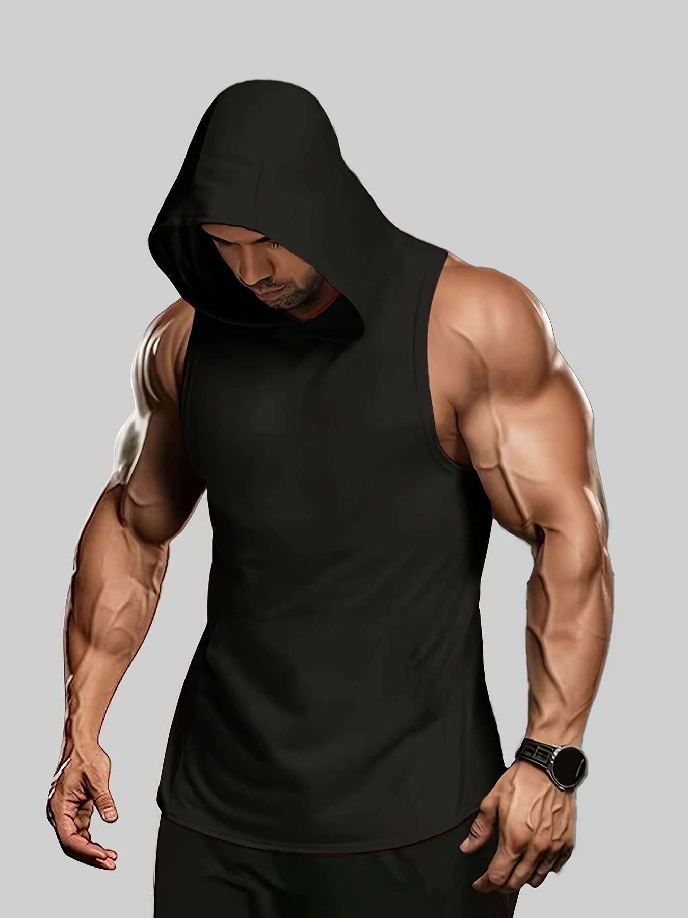 Conjunto de tanktop, camisas de colete confortáveis casuais masculinas sólidas para o verão, roupas masculinas colete de treino camiseta top