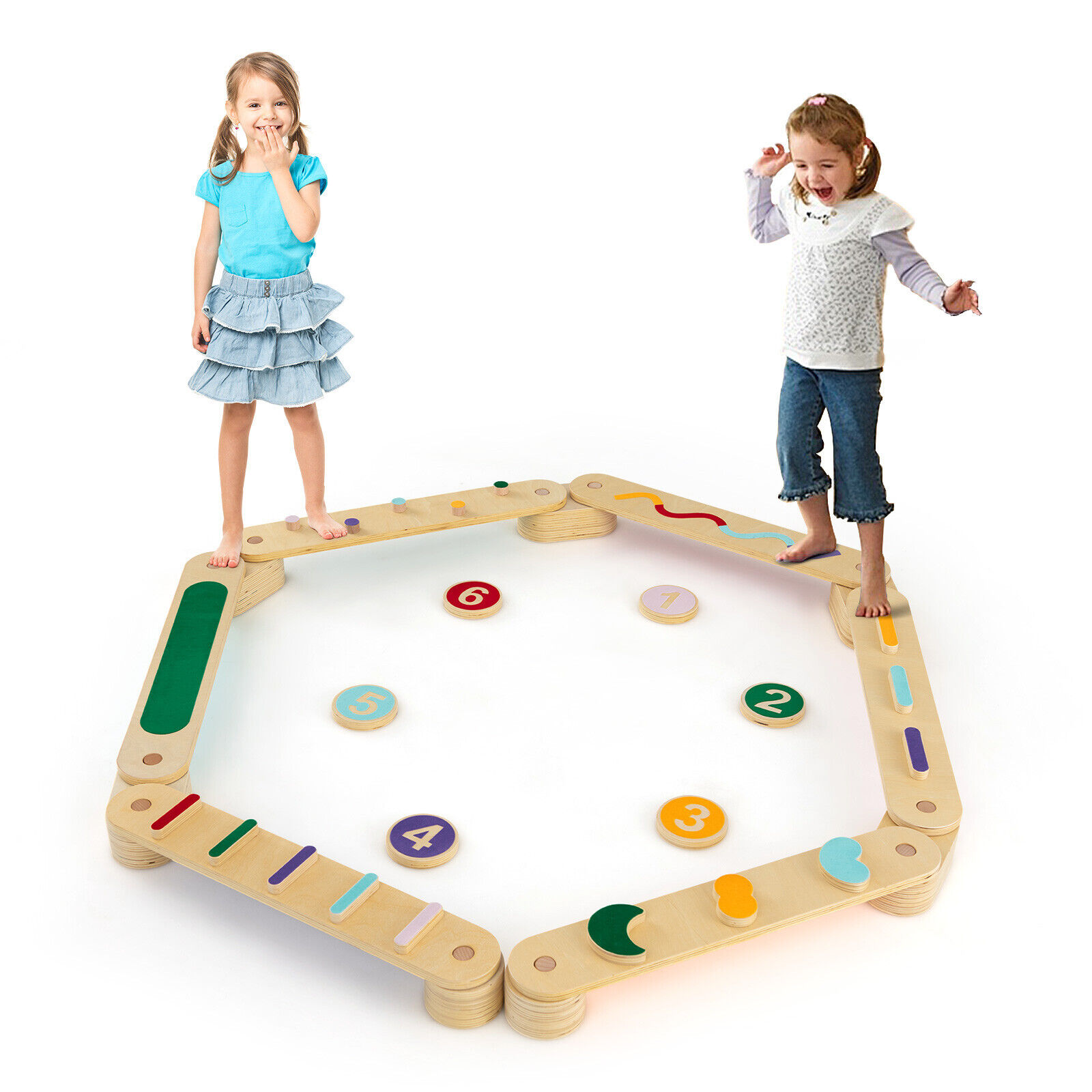 Ergomaster Montessori Evenwichtsbalk Speelgoed Peuters Houten Balansborden Met Stapstenen