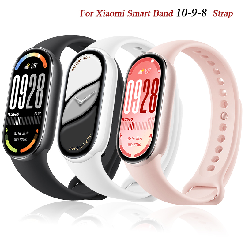 Bracelet en Silicone pour Xiaomi Mi Band 10 9 8 Bracelet NFC Sport Bracelet en caoutchouc pulseira Correas Xiaomi bande intelligente 10 9 8 accessoires